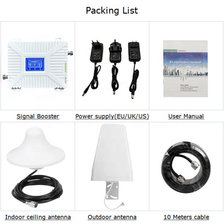 850 1800 2100mhz (B5 B3 B1 band) CDMA DCS WCDMA 3G tri band mobile network signal repeater booster amplifier
